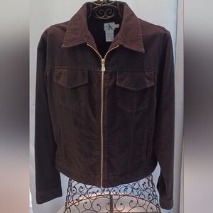 Calvin Klein Black Jean Jacket with Classic Collar and Fitted Cut